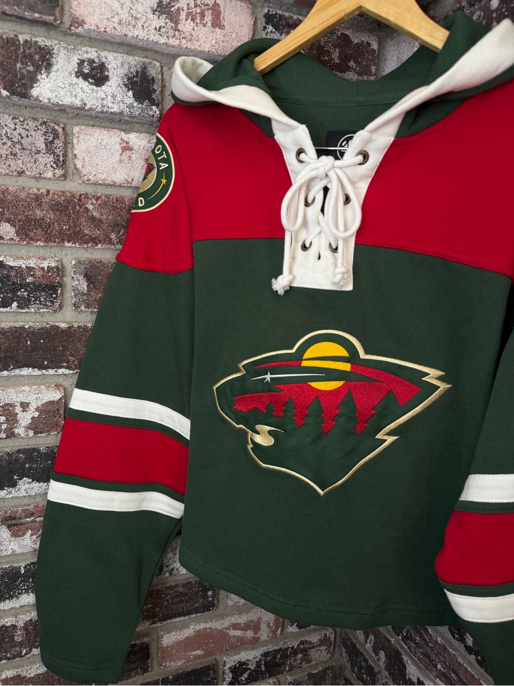 Minnesota Wild '47 Green Superior Lacer NEW Womens Hoodie official licensed gear